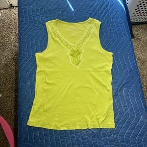 Vintage Faded Glory Lime Green Tank Top